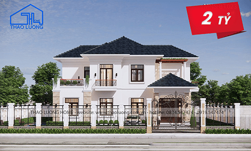 Mẫu biệt thự mái Nhật 2 tầng BT023