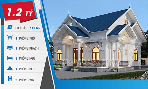 Mẫu nhà mái Thái 1 tầng TA110033