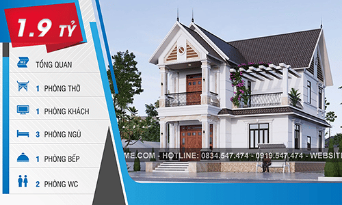 Mẫu nhà mái Thái 2 tầng hiện đại, độc đáo