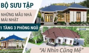 Bộ sưu tập mẫu nhà mái Nhật 1 tầng 3 phòng ngủ ai nhìn cũng mê