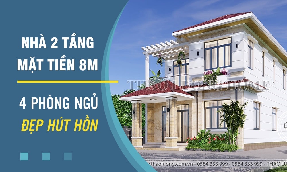 Nhà 2 tầng mặt tiền 8m 4 phòng ngủ