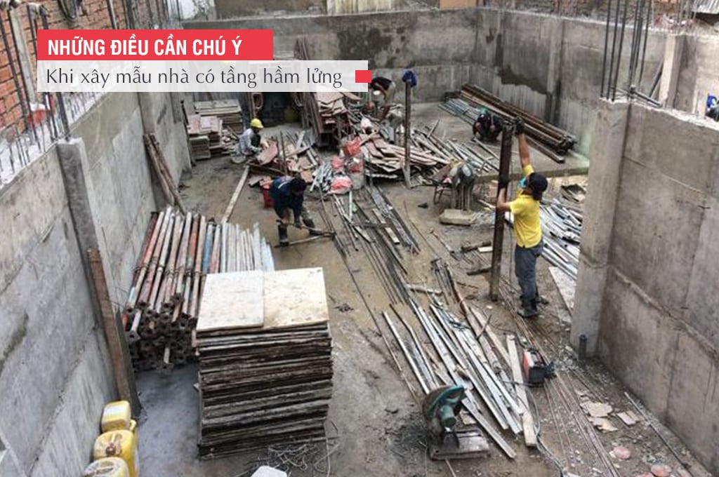 Những điều cần chú ý khi xây mẫu nhà có tầng hầm lửng