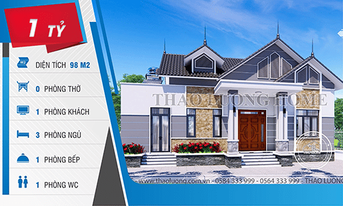 nhà mái thái 1 tầng 1 tỷ