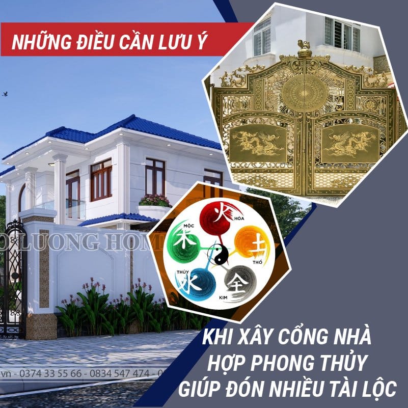 Những điều cần lưu ý khi xây dựng cổng nhà hợp phong thủy